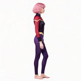 Invincible Telia Women Purple and Red Jumpsuit Cosplay Costume Outfit Halloween Carnival Suit