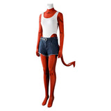 Dispatch Malevola Women Red Jumpsuit Cosplay Costume Outfit Halloween Carnival Suit