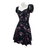 Obsession Nikki Women Black Printed Dress Cosplay Costume Outfit Halloween Carnival Suit