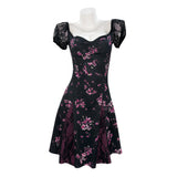 Obsession Nikki Women Black Printed Dress Cosplay Costume Outfit Halloween Carnival Suit