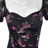 Obsession Nikki Women Black Printed Dress Cosplay Costume Outfit Halloween Carnival Suit