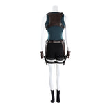 Tomb Raider Lara Croft Women Classic Blue Adventure Outfit Cosplay Costume Outfit Halloween Carnival Suit