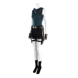 Tomb Raider Lara Croft Women Classic Blue Adventure Outfit Cosplay Costume Outfit Halloween Carnival Suit