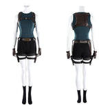 Tomb Raider Lara Croft Women Classic Blue Adventure Outfit Cosplay Costume Outfit Halloween Carnival Suit