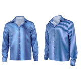 One Piece Sanji Blue Shirt Cosplay Costume Outfit Halloween Carnival Suit