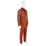 Saturday Night Live David S. Pumpkins Orange Suit Cosplay Costume Outfit Halloween Carnival Suit