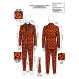 Saturday Night Live David S. Pumpkins Orange Suit Cosplay Costume Outfit Halloween Carnival Suit