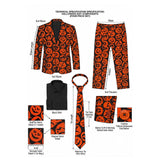 Saturday Night Live David S. Pumpkins Orange Suit Cosplay Costume Outfit Halloween Carnival Suit
