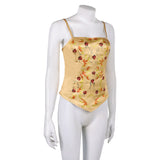 Padme Amidala Yellow Belted Top Cosplay Costume Outfits Halloween Carnival Suit