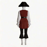 Pirates of the Caribbean Elizabeth Swann Women Brown Outfit Cosplay Costume Outfit Halloween Carnival Suit