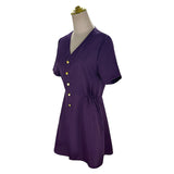 Evil Dead Rise Beth Women Purple Dress Cosplay Costume Outfit Halloween Carnival Suit