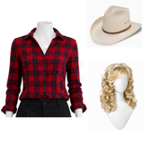 Rhinestone Jake Farris Dolly Parton Women Red Shirt Cosplay Costume Outfit Halloween Carnival Suit