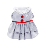 IT Pennywise Pet Dog Outfits Cosplay Costume Halloween Carnival Suit