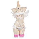 2.5 Dimensional Seduction Ririsa Amano Women White Suit Cosplay Costume Outfits Halloween Carnival Suit