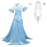 Emilia Women Blue Evening Gown Cosplay Costume Outfit Halloween Carnival Suit