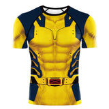 Movie Deadpool & Wolverine 2024 Wolverine James Logan Howlett Yellow T-shirt Cosplay Costume