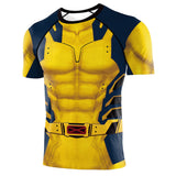 Movie Deadpool & Wolverine 2024 Wolverine James Logan Howlett Yellow T-shirt Cosplay Costume