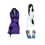 Final Fantasy Tifa Lockhart Purple Halter Neck Dress Outfit Cosplay Costume Outfits Halloween Carnival Suit