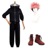 Itadori Yuji Black Sportswear Outfit Cosplay Costume Outfits Halloween Carnival Suit