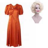 The Bride of Frankenstein The Bride Kids Children Orange Dress Cosplay Costume Outfit Halloween Carnival Suit