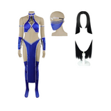 Mortal Kombat 2 Kitana Blue Outfit Cosplay Costume Outfits Halloween Carnival Suit