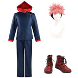 Yuji Itadori Black Outfit Cosplay Costume Outfit Halloween Carnival Suit