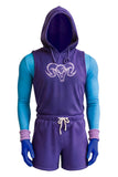 Skeleton King Purple Sportswear Cosplay Costume Outfit Halloween Carnival Suit