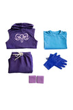 Skeleton King Purple Sportswear Cosplay Costume Outfit Halloween Carnival Suit
