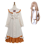 Genshin Impact Sandrone White and Brown Nightgown Cosplay Costume Outfit Halloween Carnival Suit