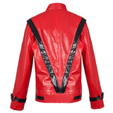 Red Leather Stage Performance Jacket Cosplay Costume Outfit Halloween Carnival Suit