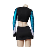 Euphoria Maddy Perez Women Blue Cheerleader Outfit  Cosplay Costume Outfit Halloween Carnival Suit