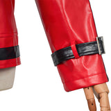 Red Leather Stage Performance Jacket Cosplay Costume Outfit Halloween Carnival Suit