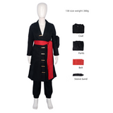 Anime One Piece Egghead Arc Roronoa Zoro Kids Children Black Outfit Cosplay Costume Outfits Halloween Carnival Suit