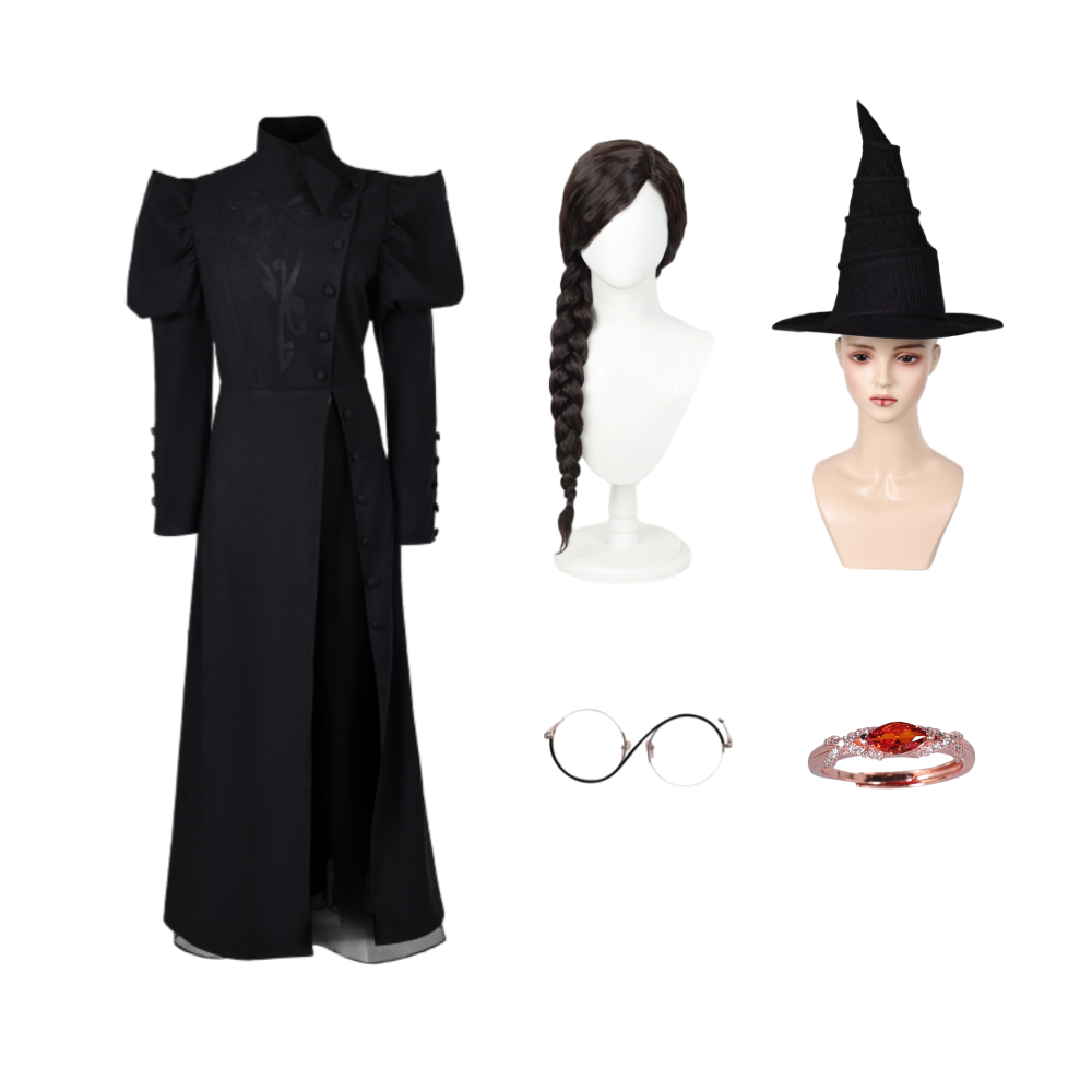 Wicked 2024 Elphaba Witch Women Black Dress Cosplay Costume Outfits Ha TrendsinCosplay Wicked 2024 Elphaba Witch Women Black Dress Cosplay Costume Outfits Ha TrendsinCosplay