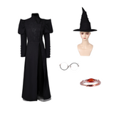 Wicked 2024 Elphaba Witch Women Black Dress Cosplay Costume Outfits Halloween Carnival Suit