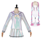 NEEDY GIRL OVERDOSE KAngel Women Silver Dress Cosplay Costume Outfit Halloween Carnival Suit