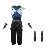 Valorant Jett Women Blue Outfit Cosplay Costume Outfit Halloween Carnival Suit