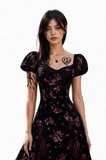 Obsession Nikki Women Black Printed Dress Cosplay Costume Outfit Halloween Carnival Suit