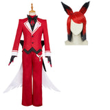 Hazbin Hotel 2025 Season 2 Alastor Red Outfit Cosplay Costume Outfits Halloween Carnival Suit