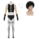 The Rocky Horror Picture Show Dr. Frank-N-Furter Black Outfit Cosplay Costume Outfit Halloween Carnival Suit