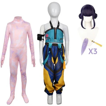 KPop Demon Hunters Zoey Kids Children Blue Suit Cosplay Costume Outfits Halloween Carnival Suit