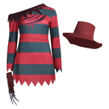 A Nightmare On Elm Street Freddy Krueger Red Classic Outfit Cosplay Costume Outfits Halloween Carnival Suit