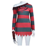 A Nightmare On Elm Street Freddy Krueger Red Classic Outfit Cosplay Costume Outfits Halloween Carnival Suit