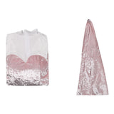 Alien Stage Mizi Women White-pink Long Dress Cosplay Costume Outfit Halloween Carnival Suit