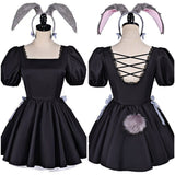 Alien Stage Sua Black Bunny Girl Dress Cosplay Costume Outfit Halloween Carnival Suit