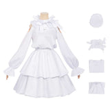 Alien Stage Sua Childhood Women White Dress Cosplay Costume Outfit Halloween Carnival Suit
