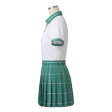 Alien Stage Sua White and Green Pleated Skirt Cosplay Costume Outfit Halloween Carnival Suit
