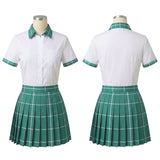 Alien Stage Sua White and Green Pleated Skirt Cosplay Costume Outfit Halloween Carnival Suit