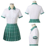 Alien Stage Sua White and Green Pleated Skirt Cosplay Costume Outfit Halloween Carnival Suit