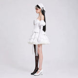 Alien Stage Sua Women White Dress Cosplay Costume Outfit Halloween Carnival Suit
